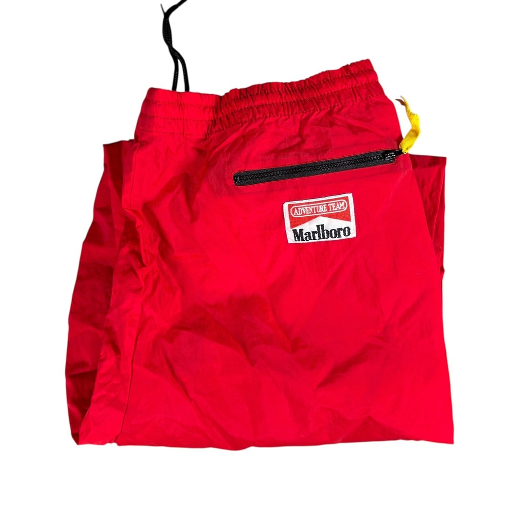 VTG 90s Marlboro Nylon‎ Jogger track pants Red Mens XL essential Streetwear